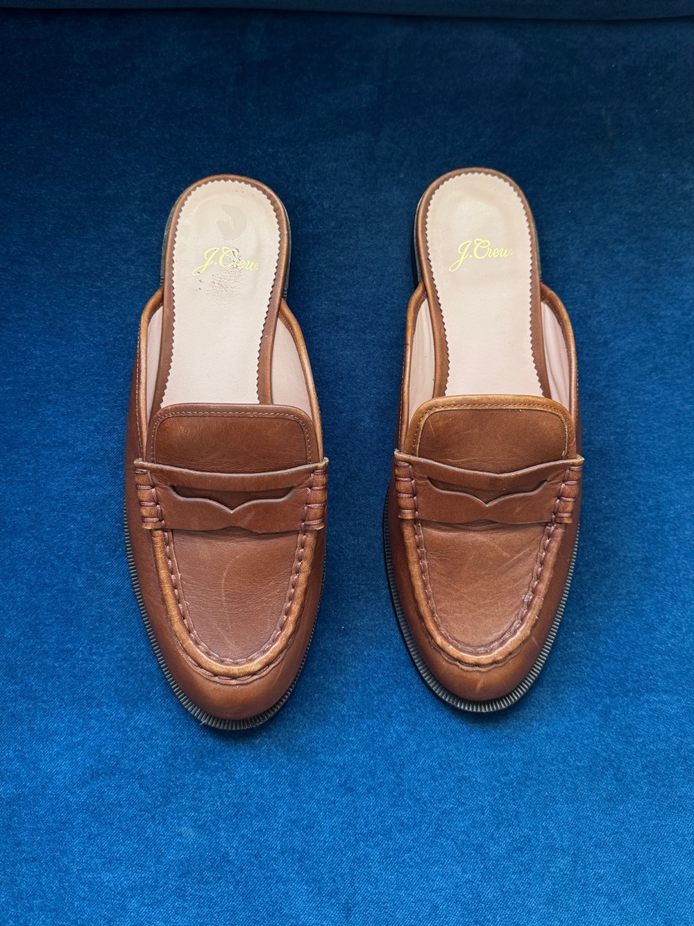 J.Crew Classic leather Brown  loafer mules Size 7
